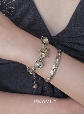 朋克鬼马爱心星星手链