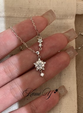 清冷感爆闪满钻星星项链简约灵动