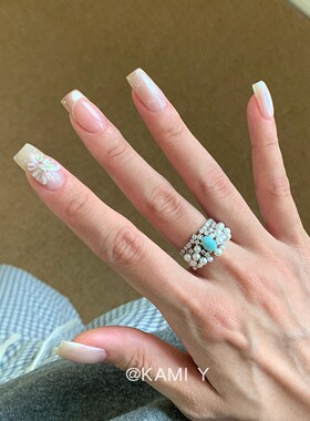 重工中古闪钻珍珠海水蓝戒指