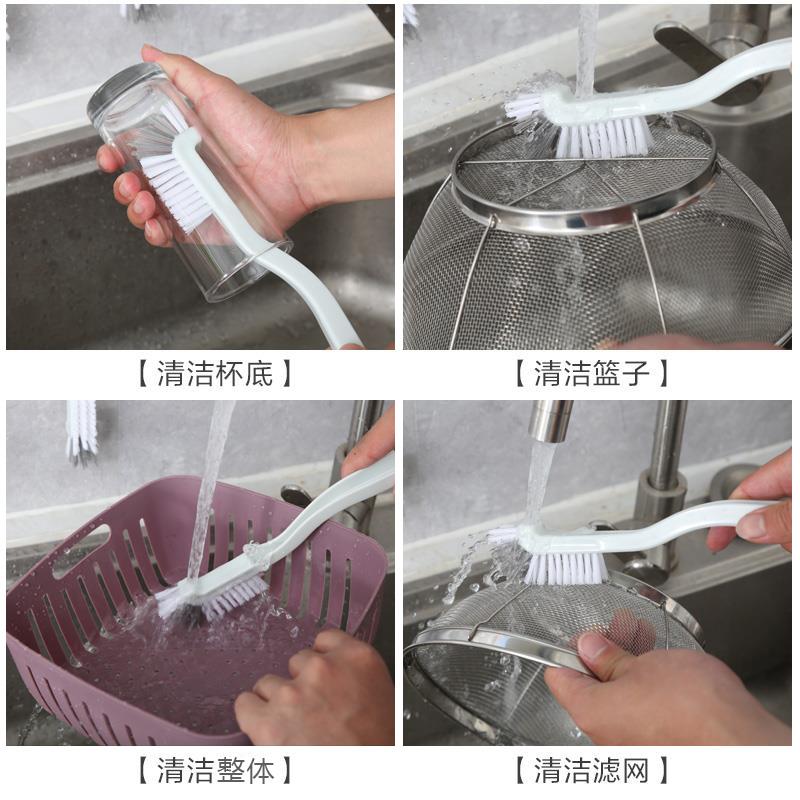 Spittoon brush Dental Oral Toilet Short Small Handle Bathroom Toilet Decontamination Double Head Plastic Dead Angle Brush