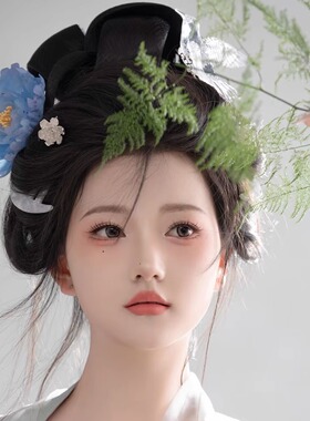 唐风头饰烫花牡丹原创富贵烫花