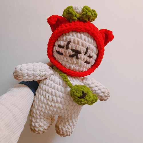 rllk手工diy冰条线粗毛线胡萝卜可爱抱枕编织材料包解闷沙发摆件 - 图3