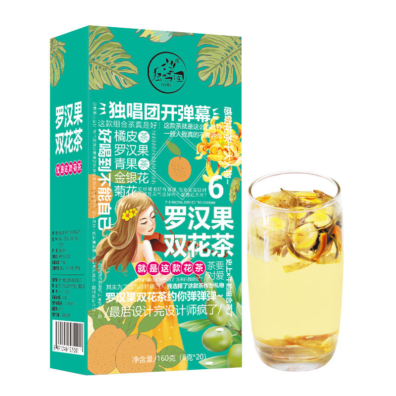罗汉果可搭配老师咽清茶金银花茶 独唱团养生茶