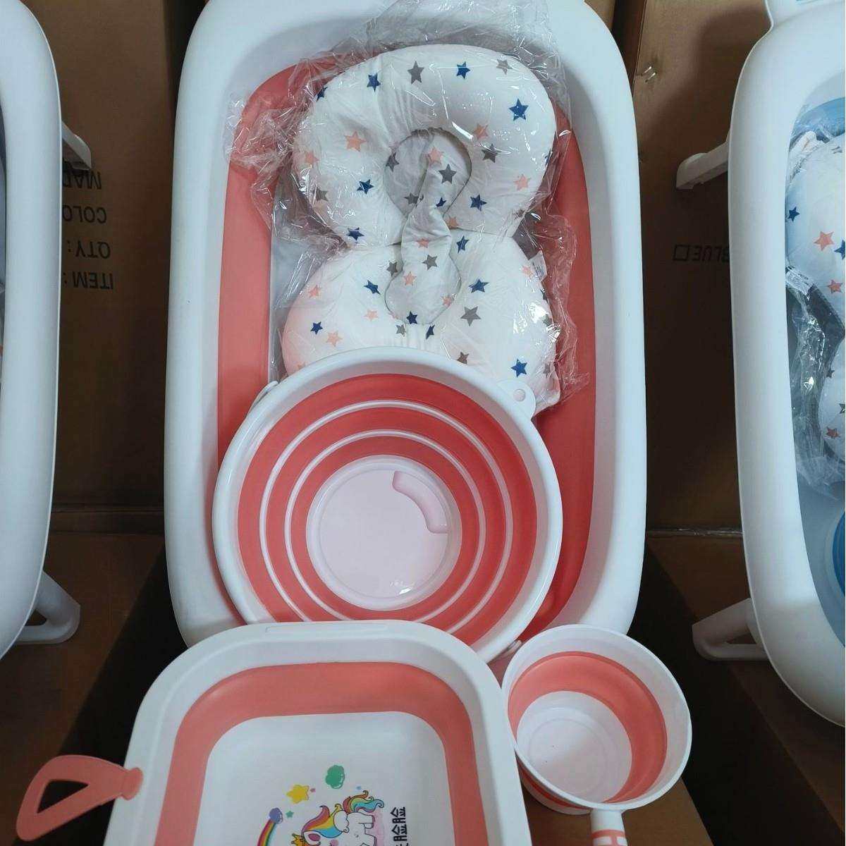 婴儿洗澡盆宝宝浴盆可折叠儿童小孩家用新生幼儿折叠浴桶勺盆,淘宝优惠券,粉丝福利购,淘宝优惠卷