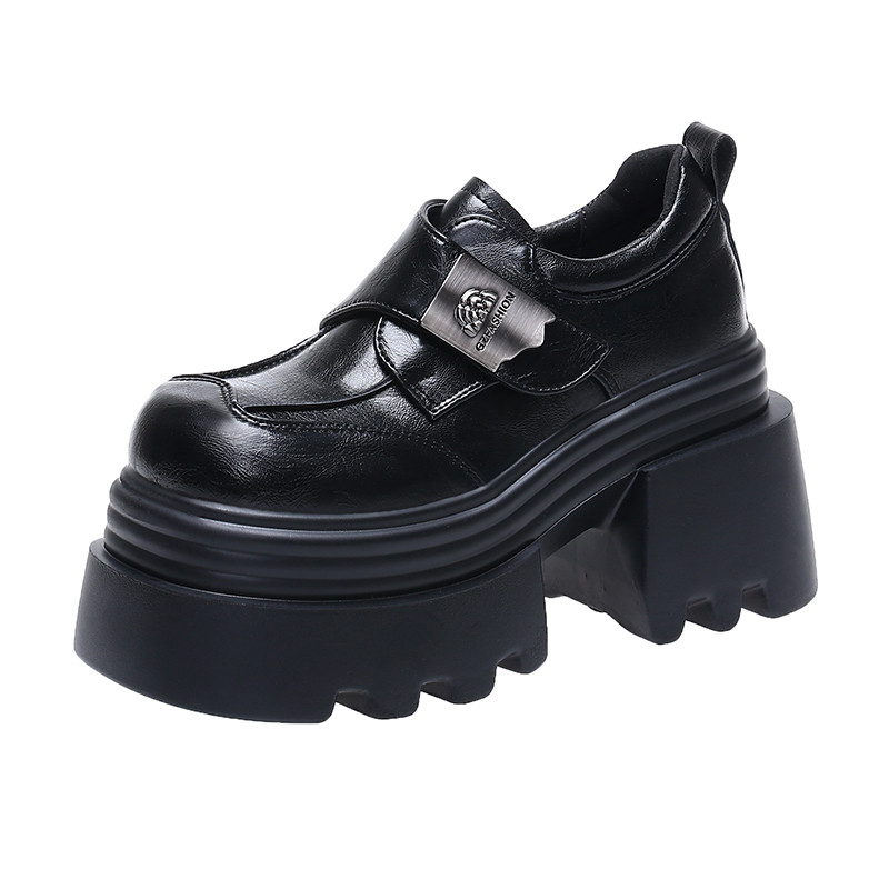 欧货真皮松糕厚底小皮鞋女英伦风2025秋新款小个子增高乐福鞋单鞋,淘宝优惠券,粉丝福利购,淘宝优惠卷