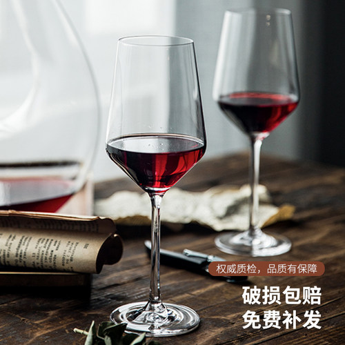 jiwoo高脚水晶葡萄酒红酒杯套装家用醒酒器创意透明玻璃杯子套装 - 图3