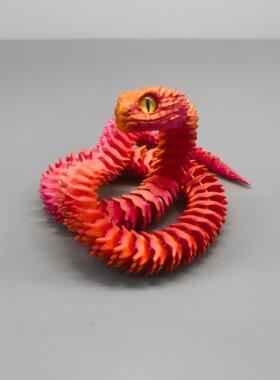 3D打印蛇新款蝰蛇可动儿童玩具