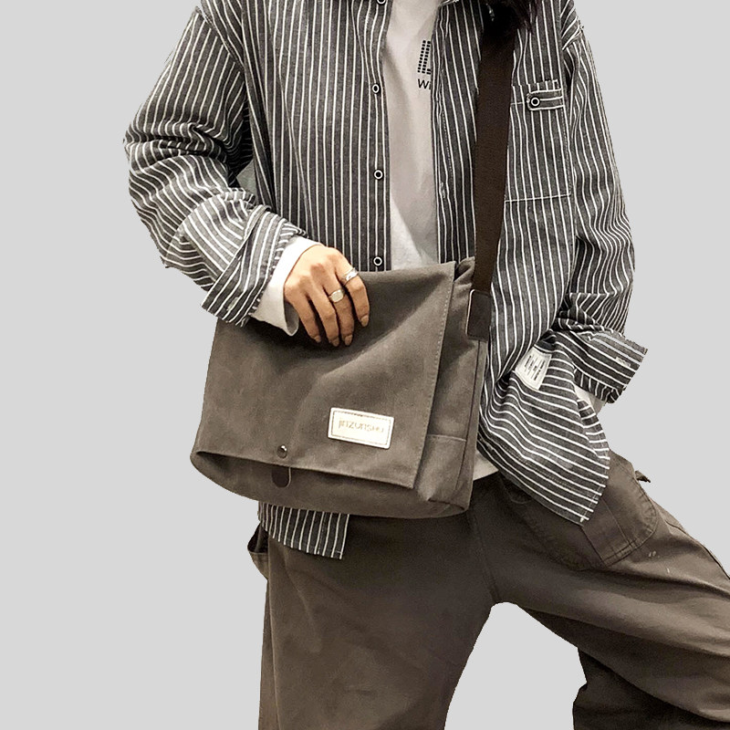 日系学生韩国ins工装港风单肩包 墨尔曼男士包袋