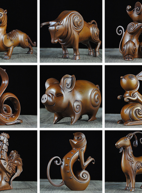 十二生肖摆件 12生肖铜鼠牛虎兔龙蛇马羊猴鸡狗猪铜工艺饰品礼物