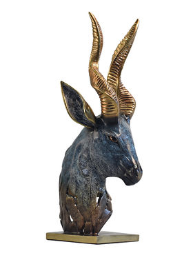 全铜领头羊摆件纯铜工艺品家居客厅装饰摆设送领导礼品生肖羊属羊