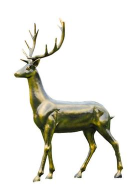 户外抽象仿铜梅花鹿雕塑玻璃钢园林景观售楼部商场小区装饰品摆件