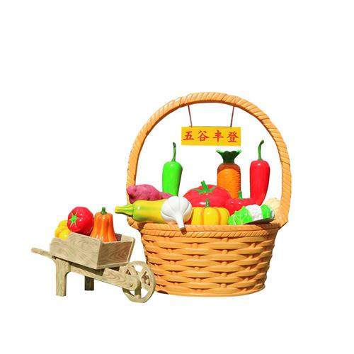 大型水果蔬菜玻璃钢雕塑田园仿真果篮推车农场农家乐景区装饰摆件,淘宝优惠券,粉丝福利购,淘宝优惠卷