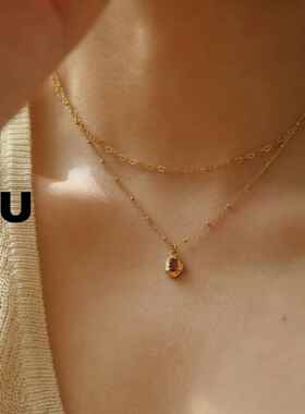 新品不规则锆石吊坠日韩ins风项链外贸日常钛钢不锈钢不褪色