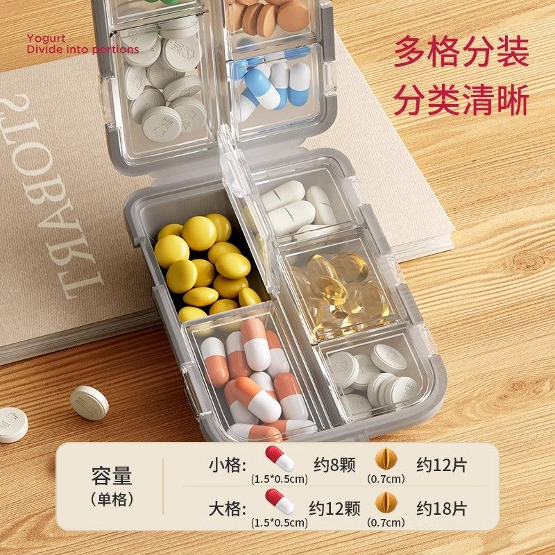 德国药盒密封避光便携分装一周七天一日三餐食品级随身盒小号迷你,淘宝优惠券,粉丝福利购,淘宝优惠卷
