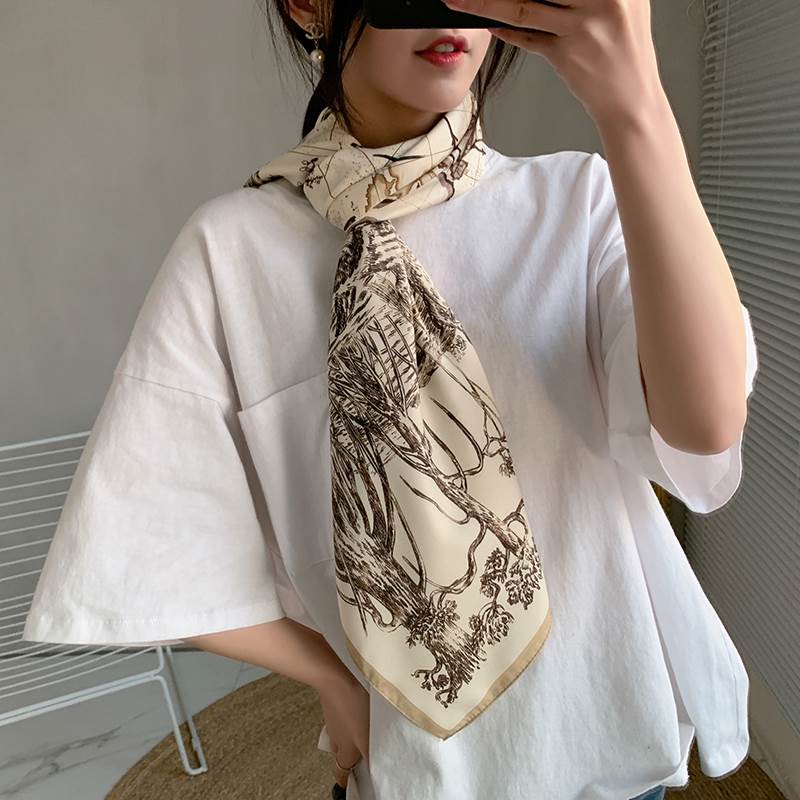 2021 new spring women scarf quality shawl silk fashion scar - 图3