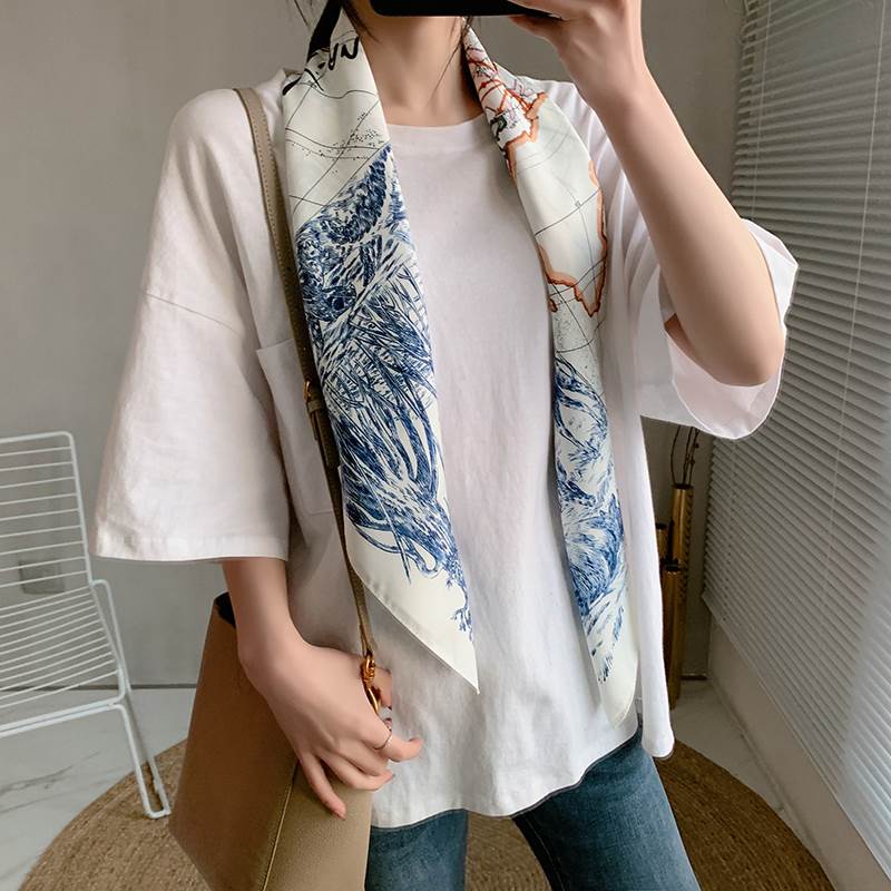 2021 new spring women scarf quality shawl silk fashion scar - 图0