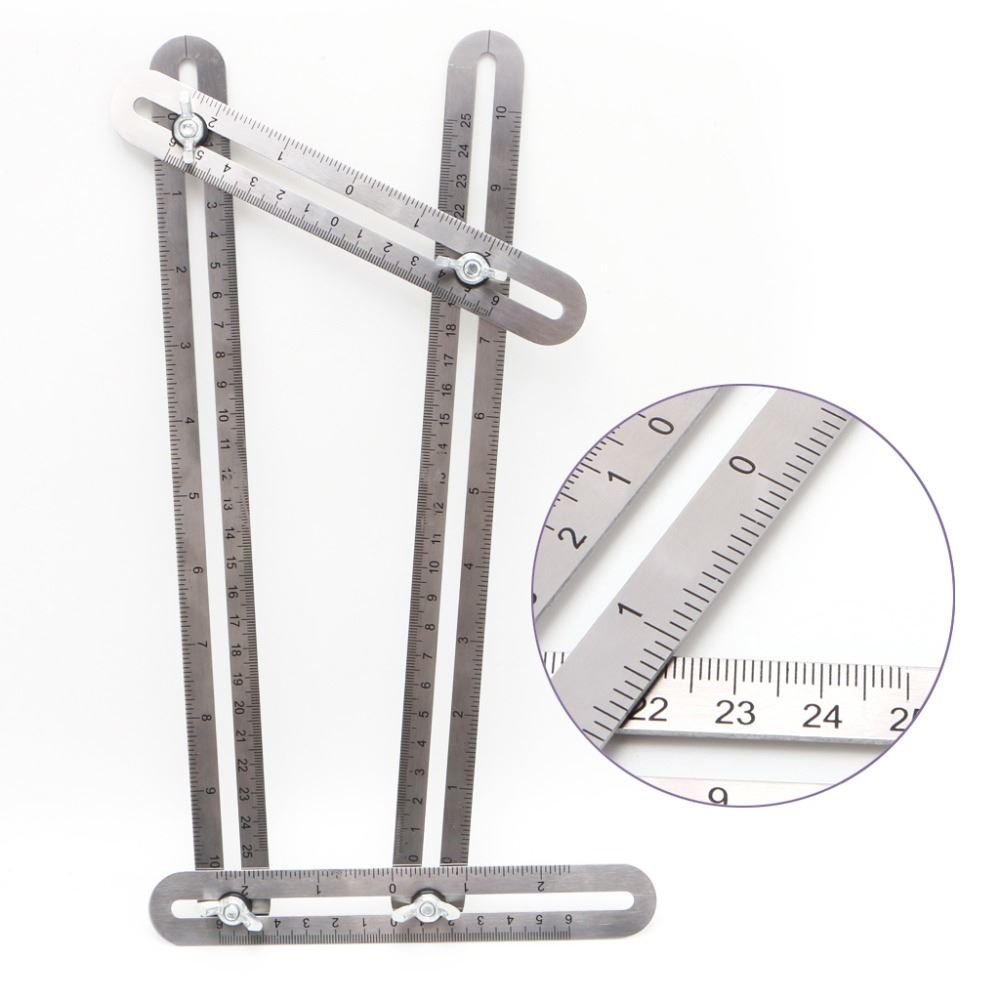 Four-Sided Folding Measuring Tool Multi-Angle Template Scale - 图0