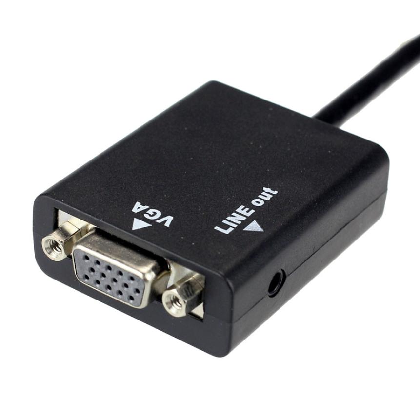 1080P Mini HDMI to VGA Video Converter Adapter HD Cable Audi - 图1