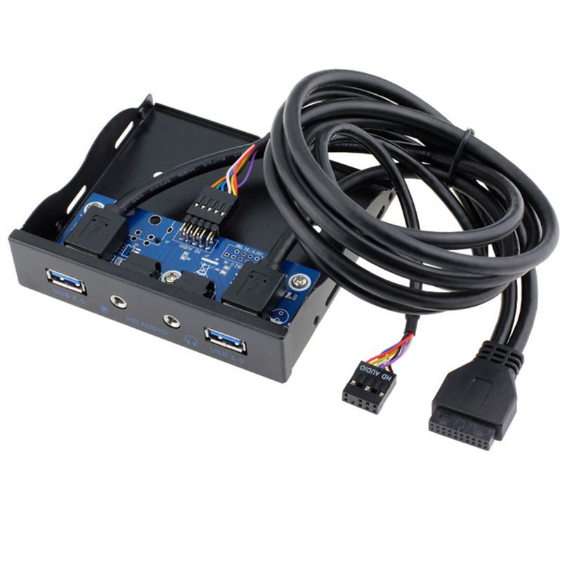 20Pin to 2 Port USB 3.0 HUB and HD Audio 3.5-in PC Floppy Fr-图2