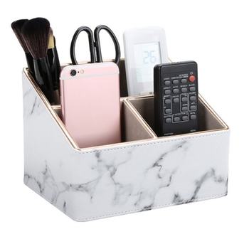 Grids Marble Leather Desk Organizer ເຄື່ອງຂຽນ Pencil