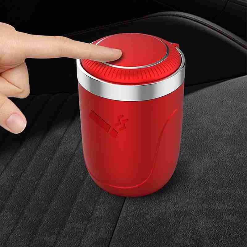 Car Ashtray with LED Light Push Type interior decoration cre - 图2