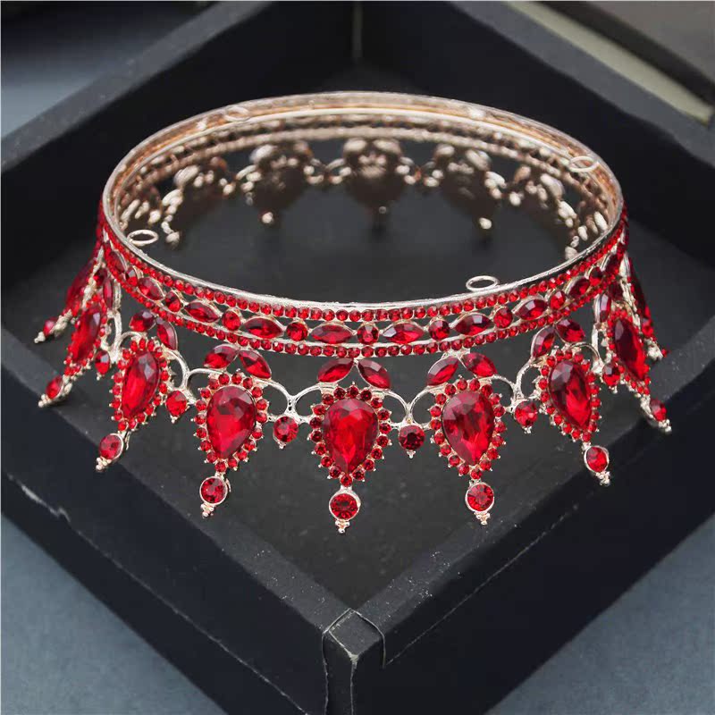 Teardrop Tiaras and Crowns Pink Red Diadem Royal Queen King-图1