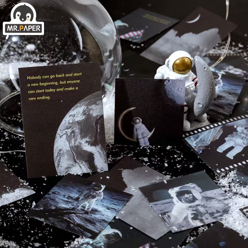 Mr.paper 8 Designs 40Pcs/lot Flipped Moon BLue Pink Deco St - 图1