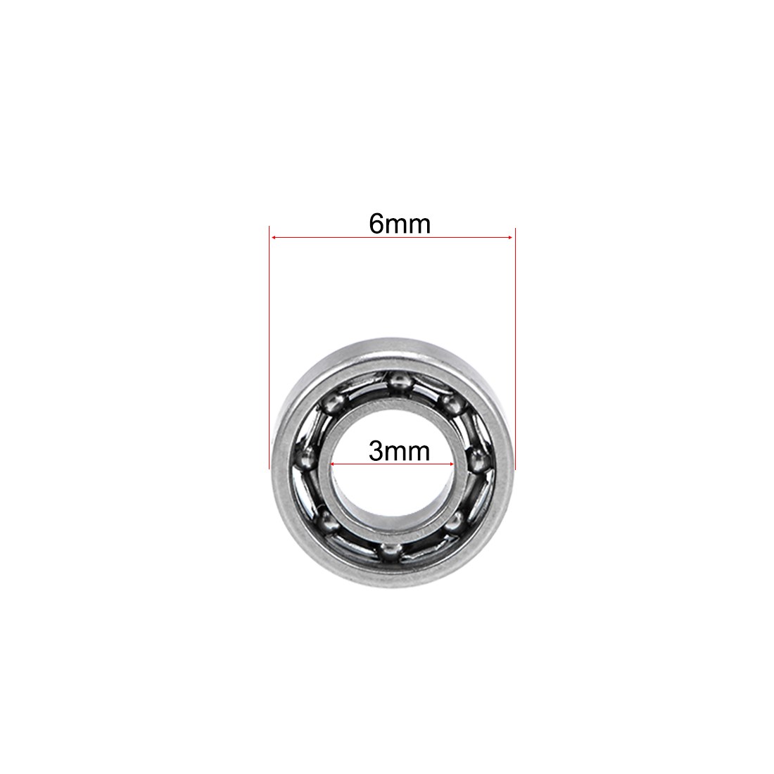 MR63K Ball Bearings Z2 3x6x2mm Open Type Chrome Steel 10pcs - 图2