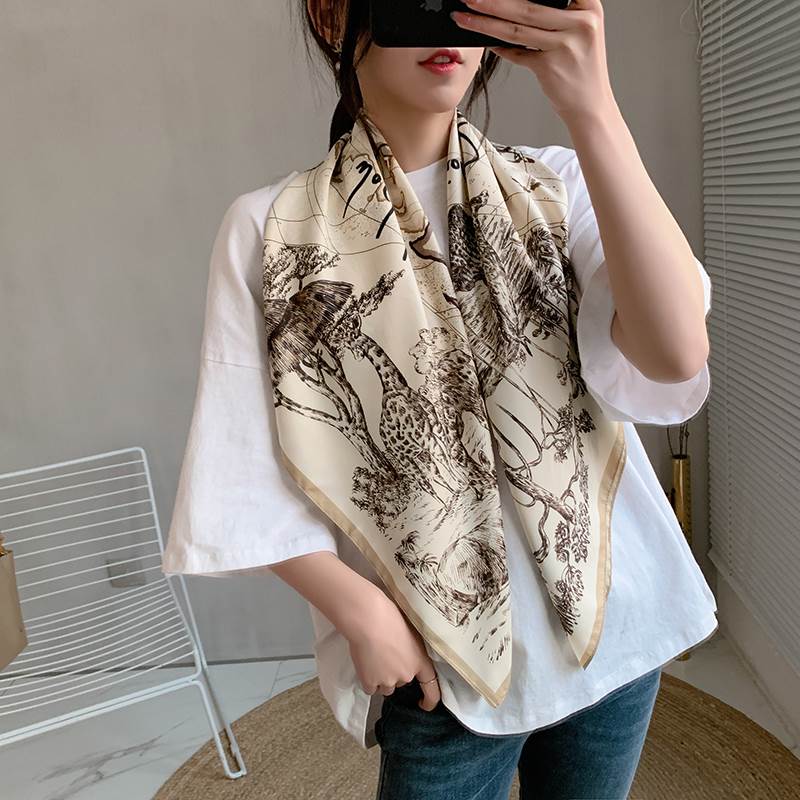 2021 new spring women scarf quality shawl silk fashion scar - 图2