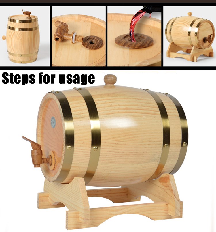 Wooden wine barrel Oak Beer Brewing Equipment Mini Keg Home - 图1