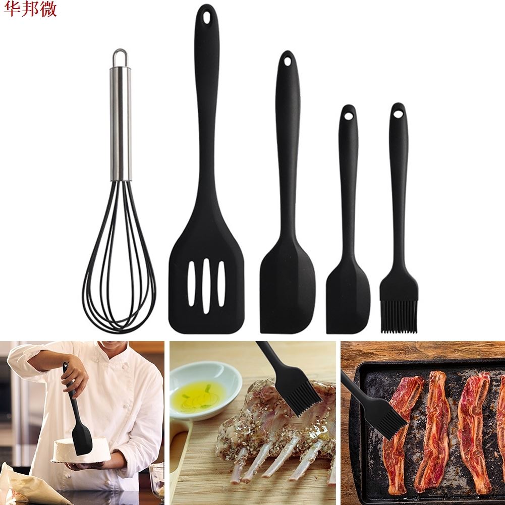5pcs Silicone BBQ Brush Kitchen Tools Set Restaurant Easy Cl - 图1