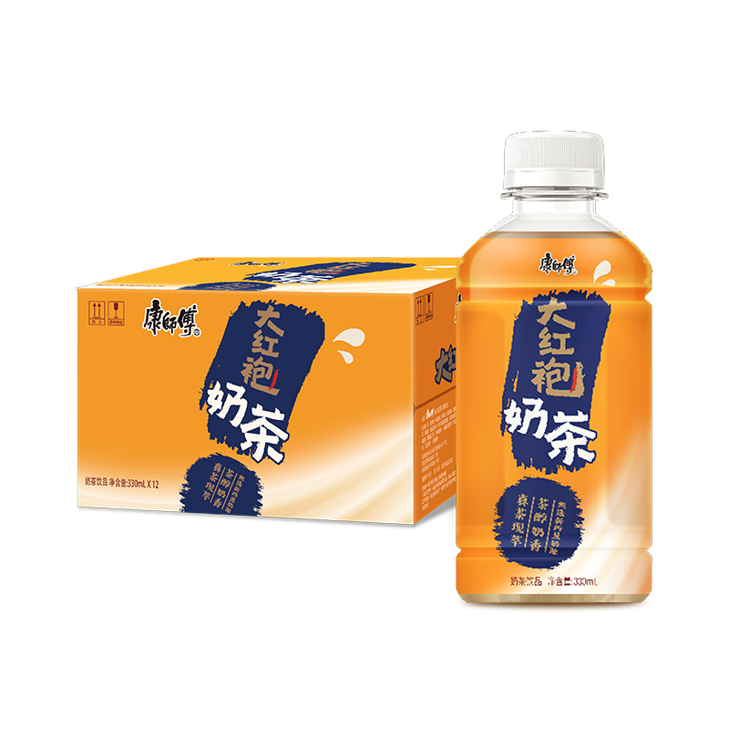 康师傅新品武夷大红袍奶茶香醇饮品迷你瓶330ml*6瓶12瓶奶茶饮料 - 图0