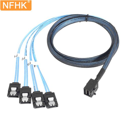 NFHK 阵列SFF-8643 SFF-8087 MINI SAS对SFF-8482 SAS SATA硬盘线 - 图0