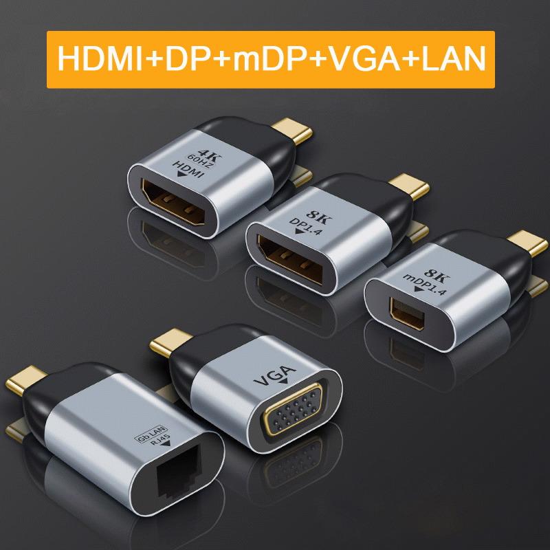 NFHK Type-c转网卡HDMI VGA DP Mini Displayport转接头转接电脑 - 图1