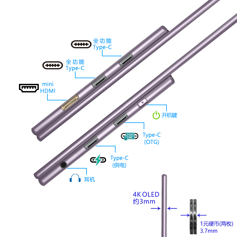 雕塑家便携显示器OLED便携屏4K手机电脑笔记本外接副屏幕投屏扩展-图3