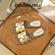 Doudouwu flat-soled all-match braided women's slippers