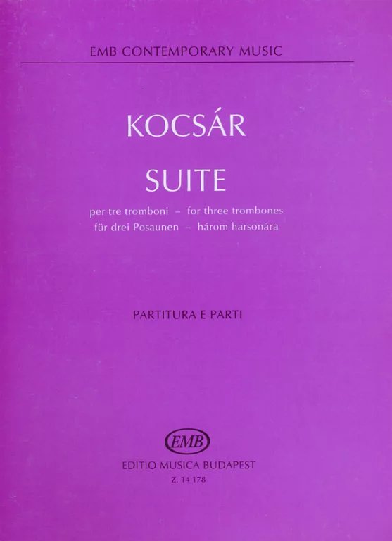 米克洛斯 科克萨尔 组曲 三支长号 总分谱 布达佩斯原版乐谱 Kocsar Miklos Suite for three trombones score and parts Z 14178 - 图3