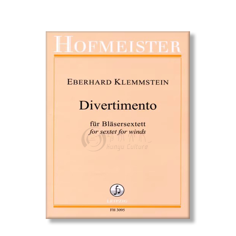 克莱姆斯坦 嬉游曲 铜管乐六重奏 德国霍夫曼斯特乐谱书 Klemmstein Eberhard Divertimento for sextet for winds FH3095 - 图3