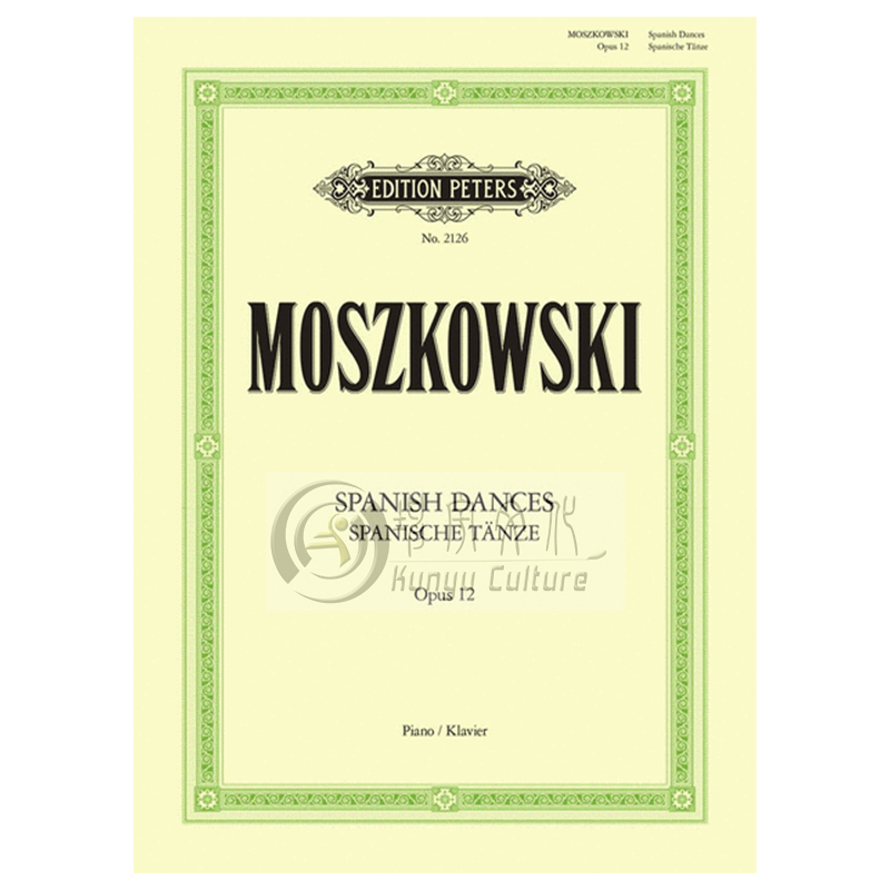 莫什科夫斯基 西班牙舞曲 op12 钢琴独奏 彼得斯原版进口乐谱书 Moszkowski Spanish Dances for Piano EP2126 - 图3