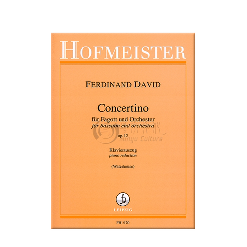 戴维德 小协奏曲Op12 巴松管和钢琴 德国霍夫曼斯特 原版乐谱书 David Concertino for Bassoon and Orchestra FH2170 - 图2
