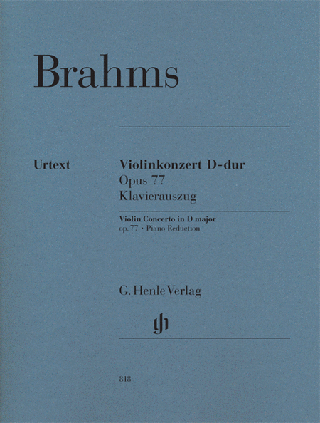 勃拉姆斯 小提琴协奏曲 D大调 op77 带钢琴伴奏 亨乐原版乐谱书 Brahms Violin Concerto D major HN818 - 图0