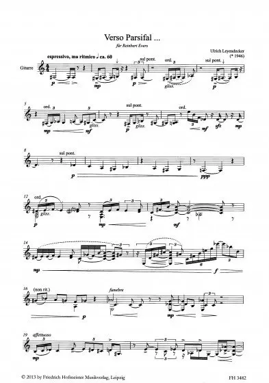 Гитара для соло Leandek Pasifer War Guitar Solo - немецкий хофраместера оригинал LEYENDECKER Verso Parsific для гитары FH3482