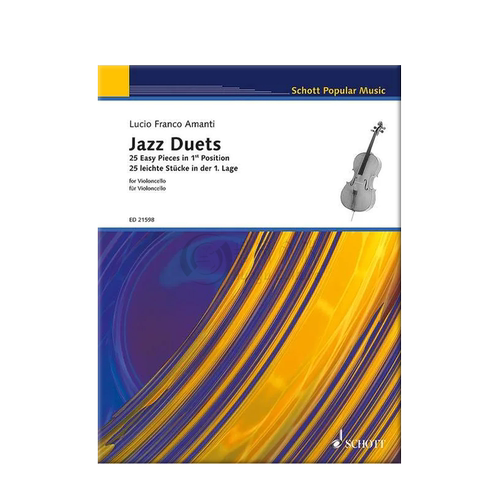 阿曼蒂 25首简易爵士作品 二重奏 双大提琴 德国朔特原版进口乐谱书 Jazz Duets 25 Easy Pieces in 1st Position 2 cel ED21598 - 图2