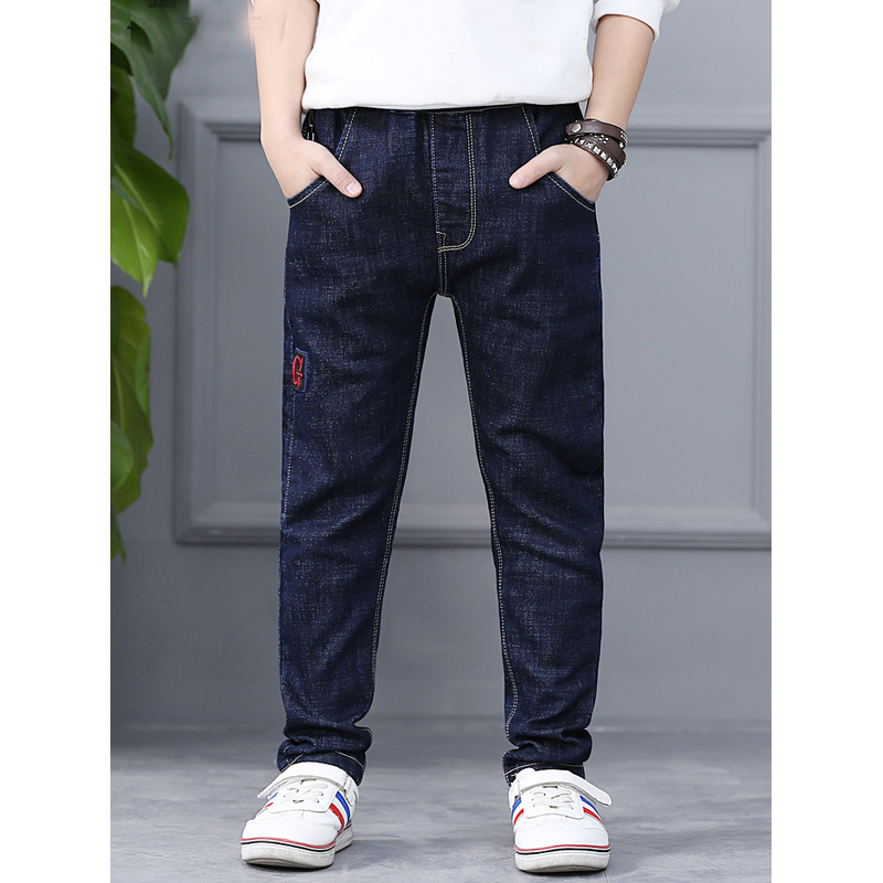 Fashion Children Jeans High Quality Big Boys Denim Trousers-图1