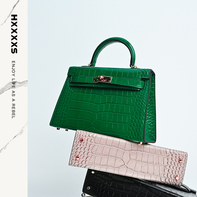 【雪梨推荐】hxxxxs经典牛皮凯莉女包 HXXXXS女士包袋