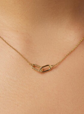 analuisa双圈项链环扣锁骨链女