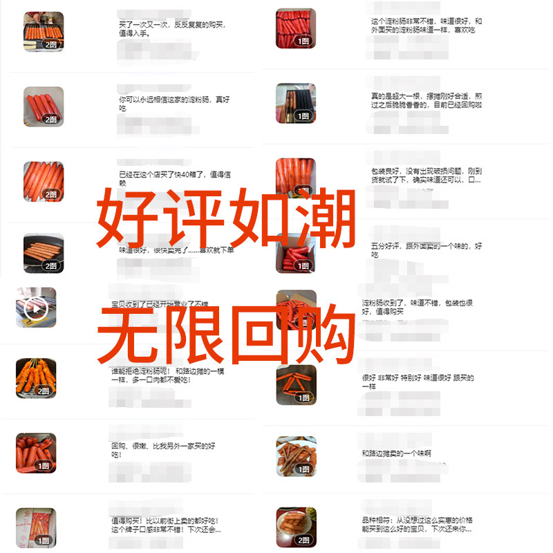 双润煎烤肠旗舰店路边摆摊烤肠淀粉 鲜相交包装即食肠类