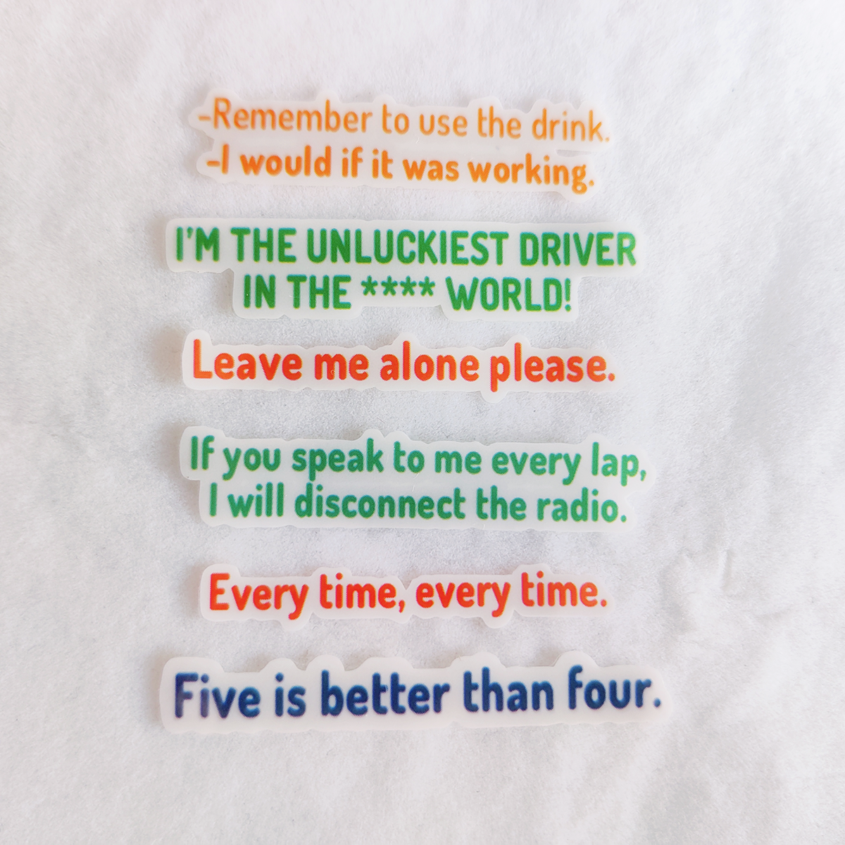 【上新】TR贴纸 25赛季F1车手经典TR语录 PVC不干胶手帐贴纸,淘宝优惠券,粉丝福利购,淘宝优惠卷