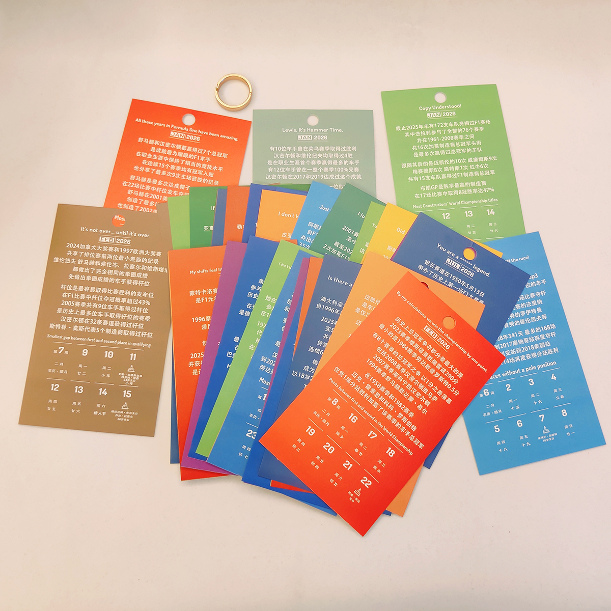 【上新】2026年赛车创意周历 F1数据主题 含F1赛历 桌面台历摆件 - 图1