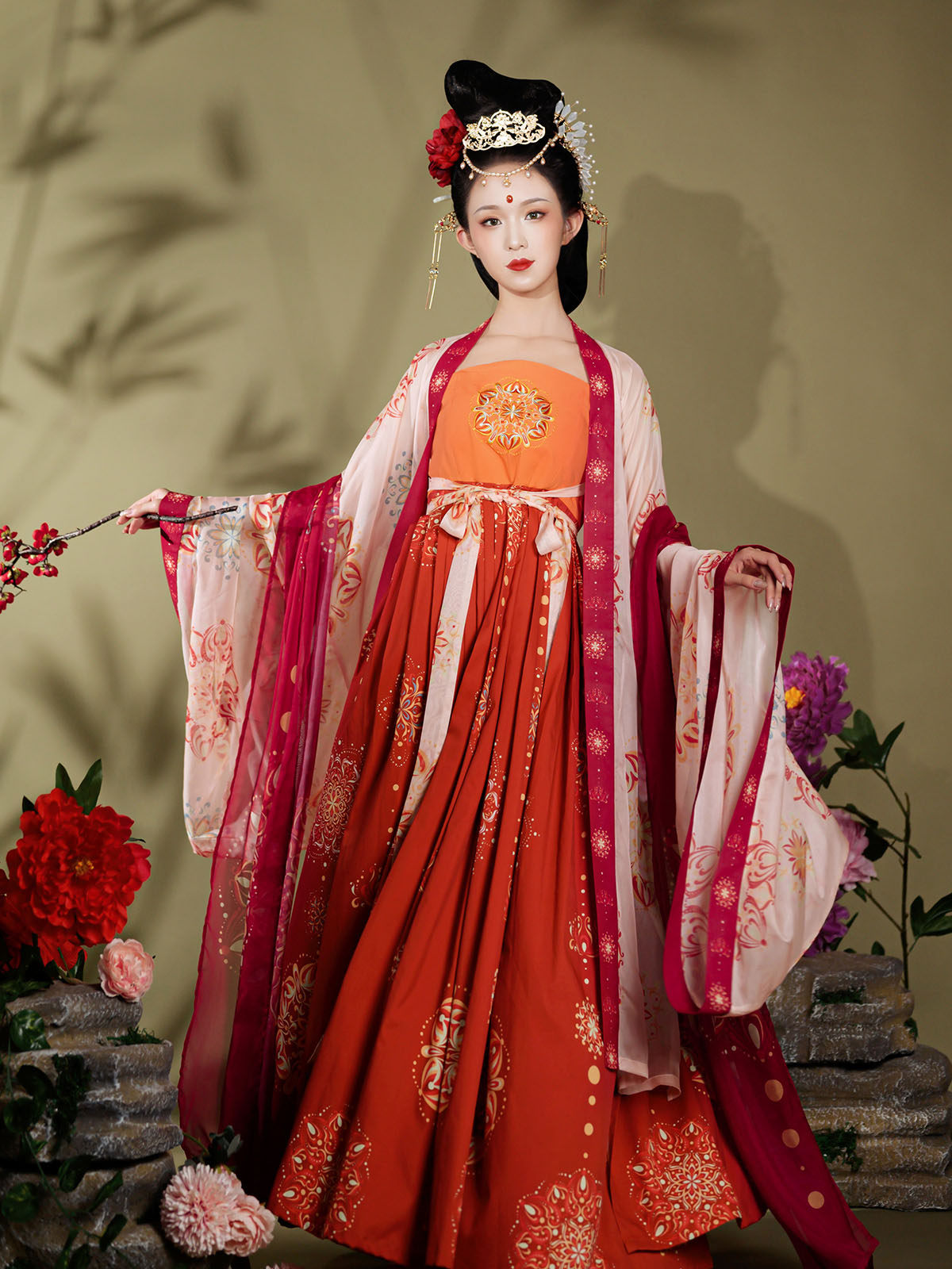 倚梦阁原创柳雾花烟汉服女唐制诃子 倚梦阁汉服